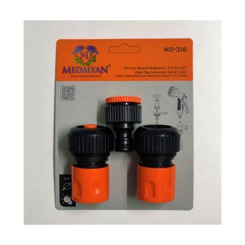 MD316 HORTUM MUSLUK BAĞLANTISI 3 LÜ SET 3/4